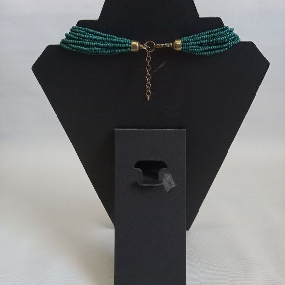 Colorful Seed Beaded Multicolored Multi Strand Layered Statement Boho Necklace - Picture 2 of 9